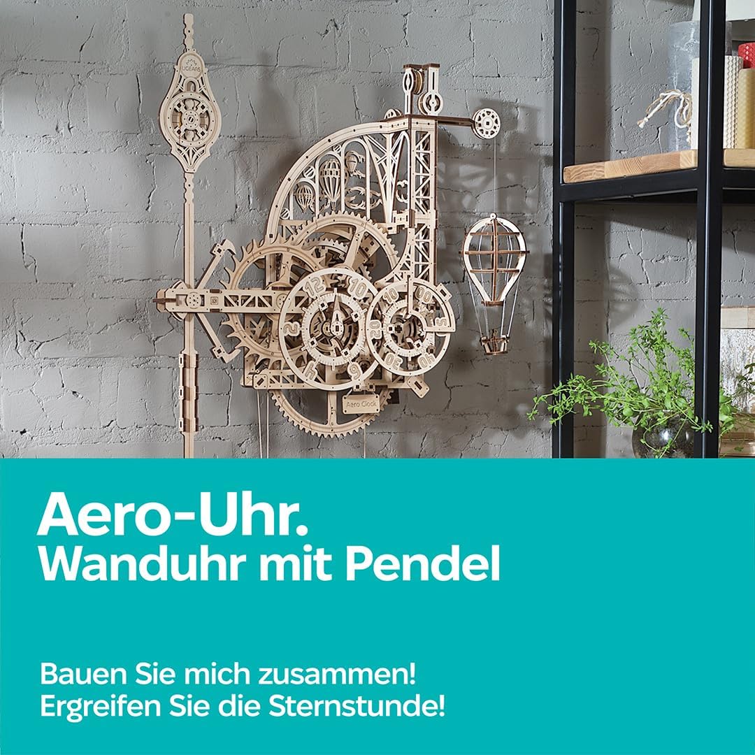 Mechanisches Pendel 3D-Holzuhr-Puzzle