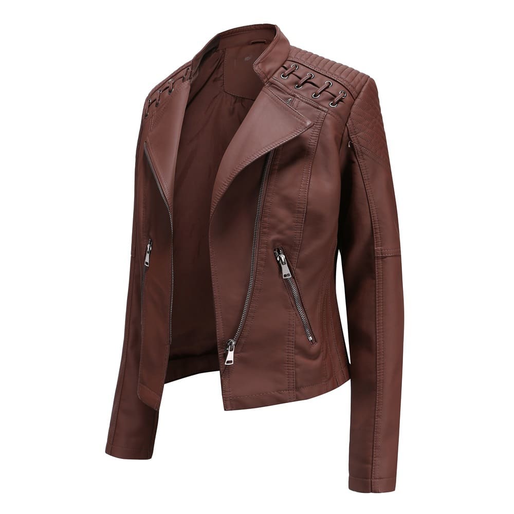 Carmi Chic Lederjacke mit Reißverschluss