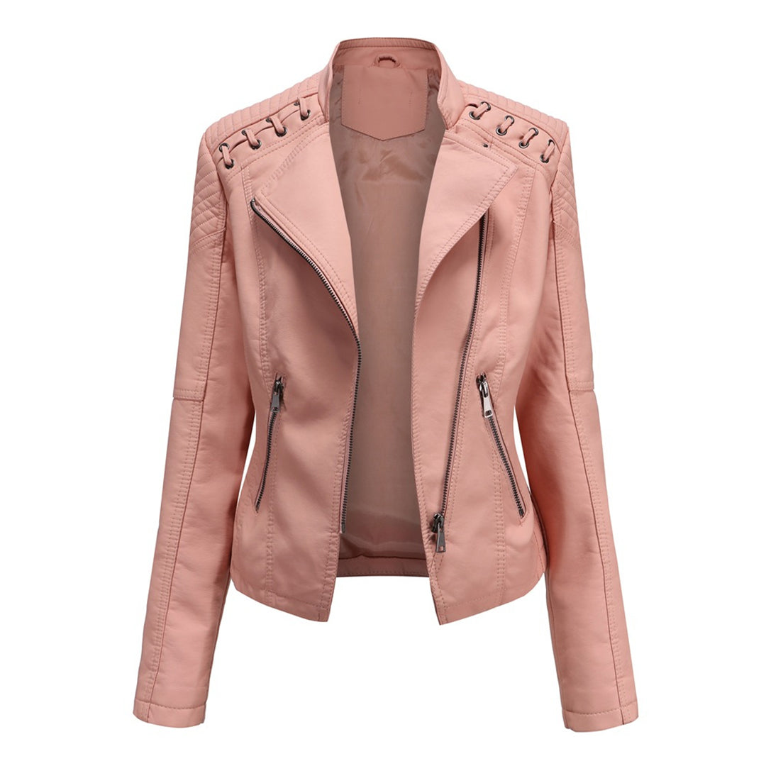 Carmi Chic Lederjacke mit Reißverschluss