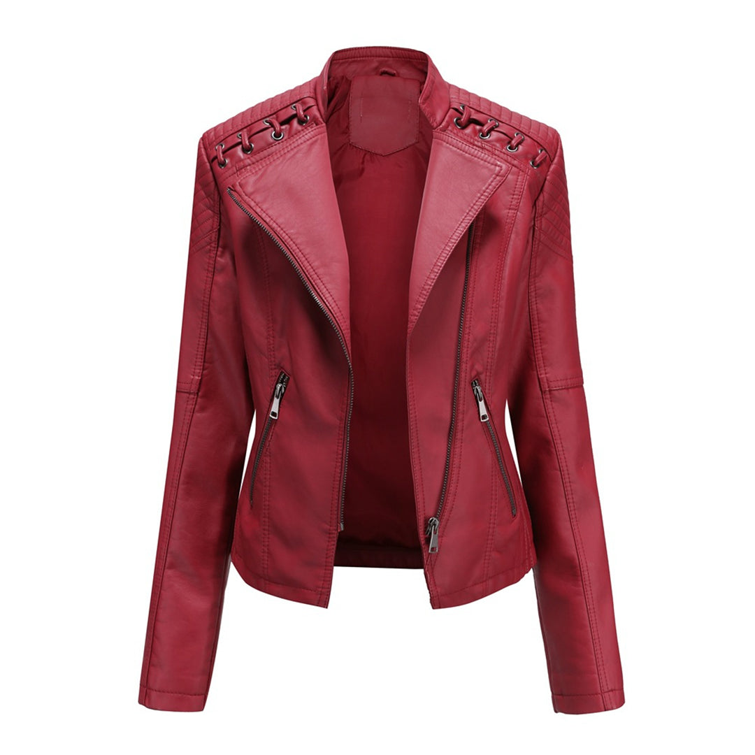 Carmi Chic Lederjacke mit Reißverschluss