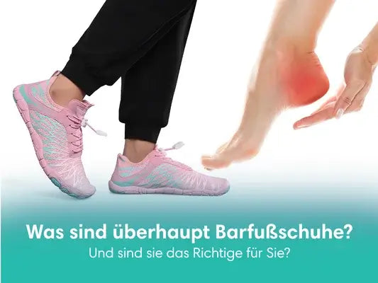 Eine Frau trägt Rose Vanea Barfußschuhe von Vanea Barfußschuhe mit einem Fußschmerzbeispiel