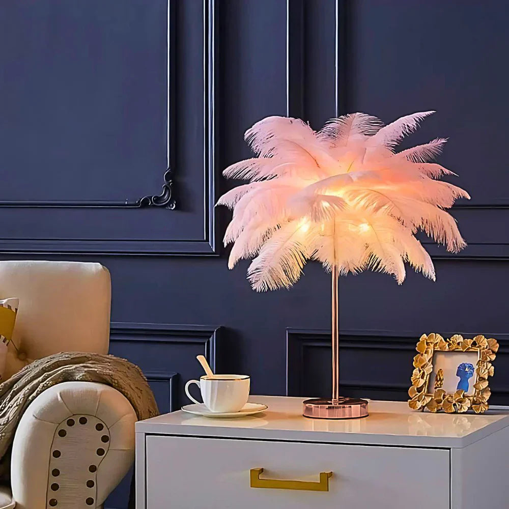 Palmera Feder-Tischlampe