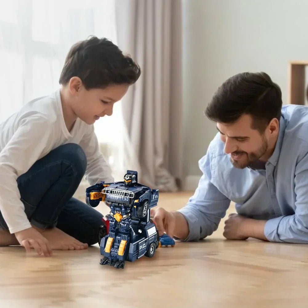 2-in-1 Polizei-Roboter-Spielzeug mit Licht & Sound
