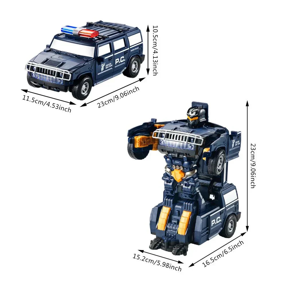 2-in-1 Polizei-Roboter-Spielzeug mit Licht & Sound