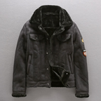 Gefütterte Banja Wildleder Bikerjacke