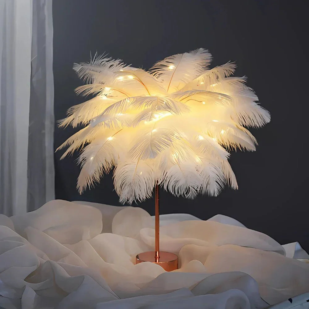 Palmera Feder-Tischlampe