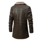Warme Winter-Lederjacke