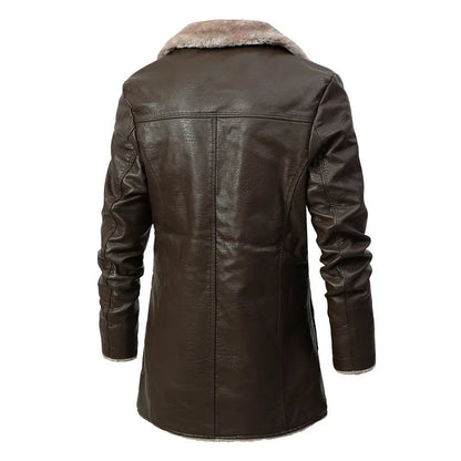 Damen warme Winter-Lederjacke