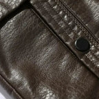 Warme Winter-Lederjacke