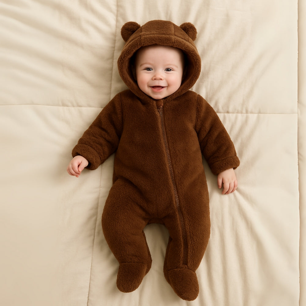 Warmer Bärenkapuzen Baby Overall Strampler
