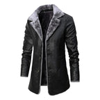 Warme Winter-Lederjacke