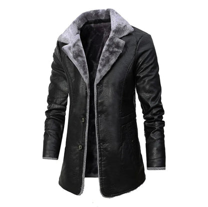Damen warme Winter-Lederjacke