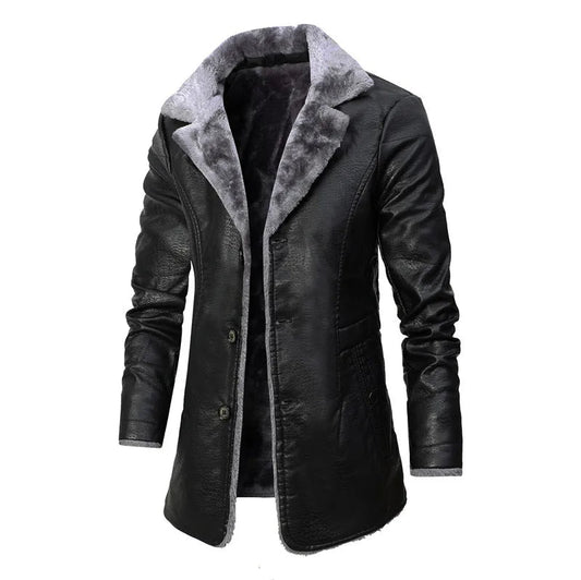 Damen warme Winter-Lederjacke