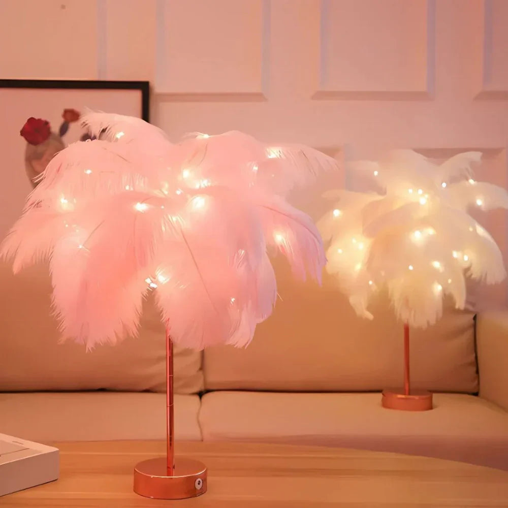 Palmera Feder-Tischlampe