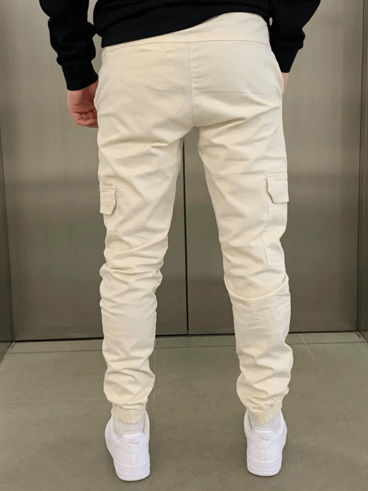 Herren Slim Cargo Jogginghose mit verstellbarem Bund und mehreren Taschen