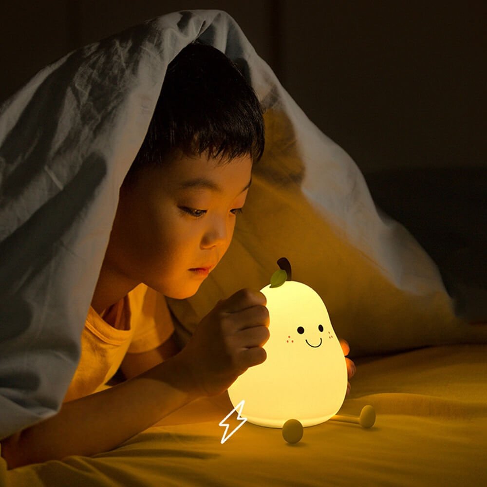2 Kinder Nachttischlampen, süße Birnenlampe für Schlafzimmer