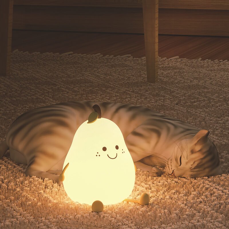 2 Kinder Nachttischlampen, süße Birnenlampe für Schlafzimmer