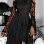 Luxcelle Gothic Halloween Mesh Mini Kleid