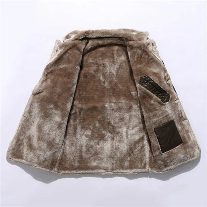 Damen warme Winter-Lederjacke