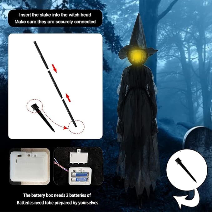 3er-Pack Halloween-Hexen-Dekorationen