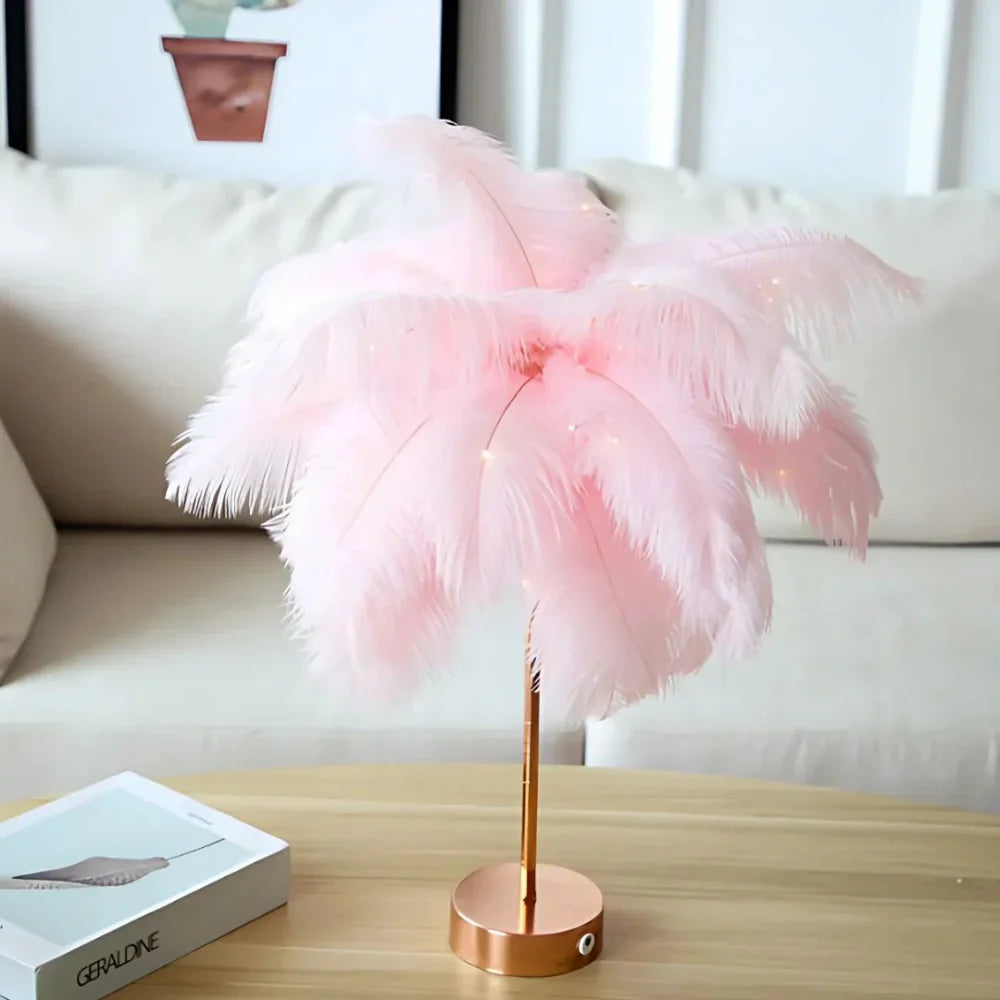 Palmera Feder-Tischlampe