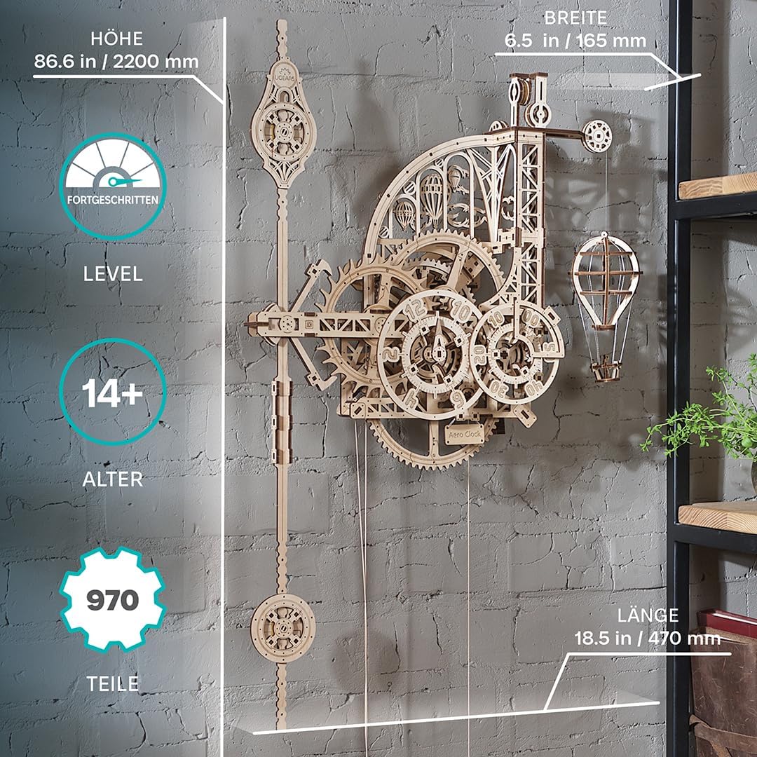 Mechanisches Pendel 3D-Holzuhr-Puzzle