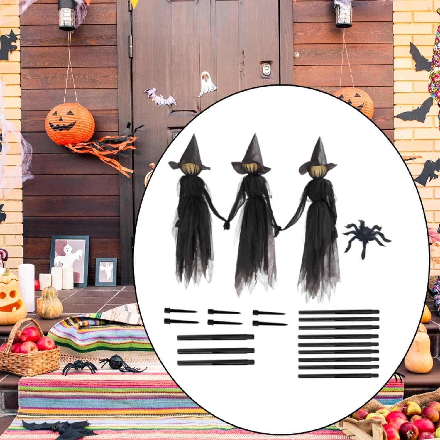 3er-Pack Halloween-Hexen-Dekorationen
