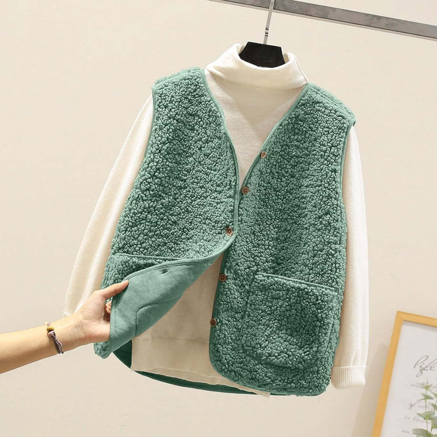 Frauen Teddy kuschelige Fleece Weste