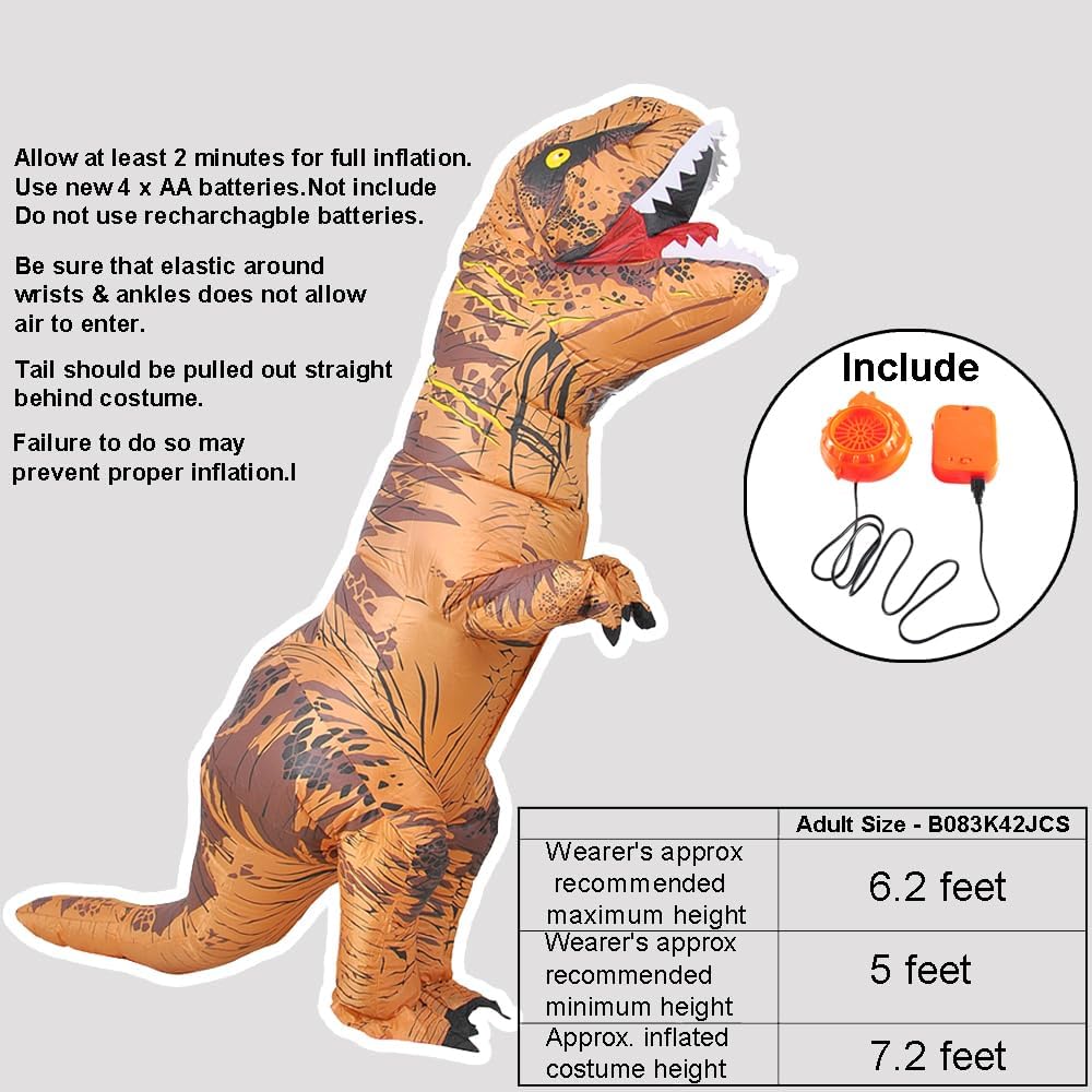 Aufblasbares T-Rex Halloween Kostüm