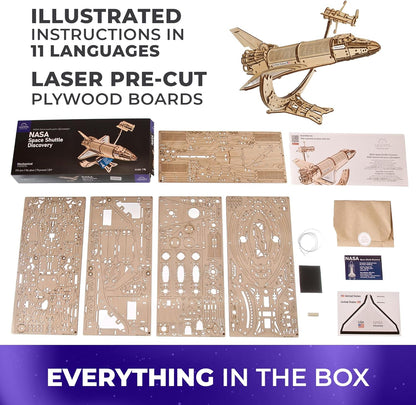 Interaktives 3D-Space-Shuttle-Holzpuzzle