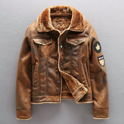 Gefütterte Banja Wildleder Bikerjacke