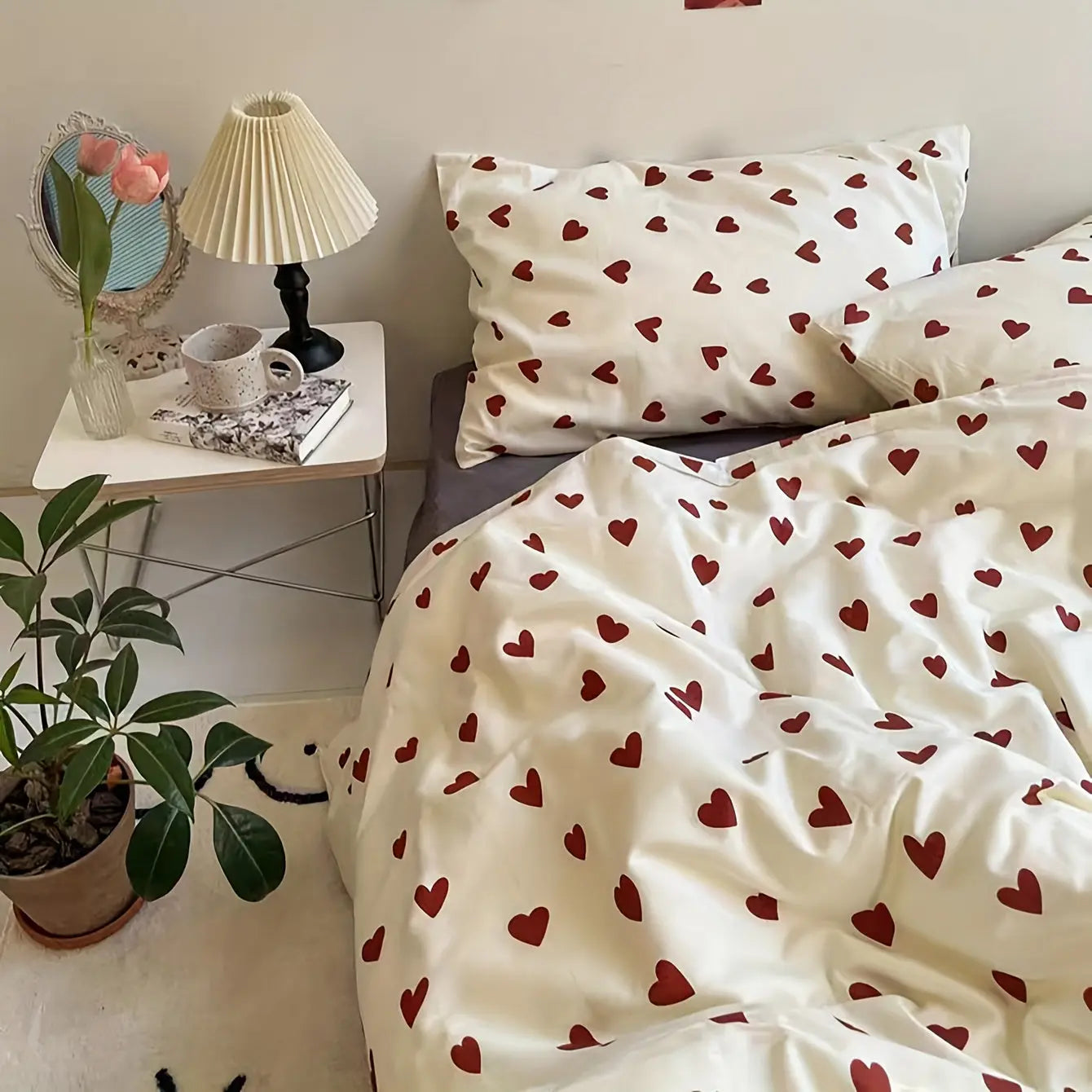 Vanna Premium Herzmuster-Bettwäsche-Set