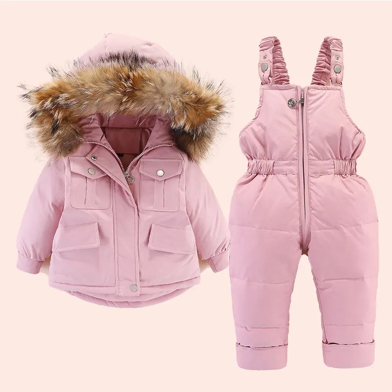 Winterset für Kinder: Daunenjacke + Overall