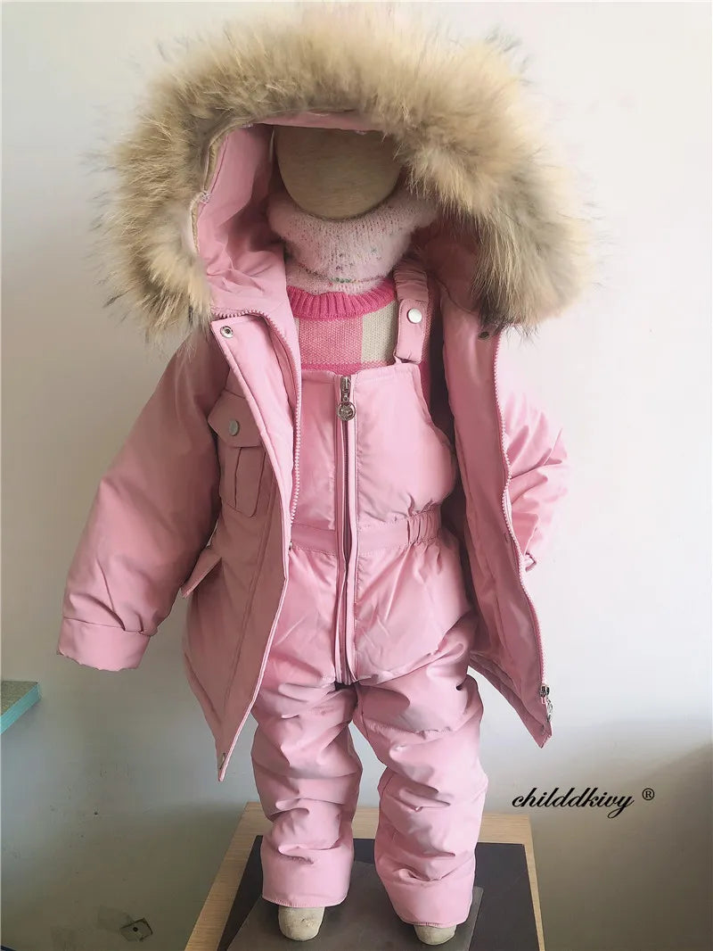 Winterset für Kinder: Daunenjacke + Overall