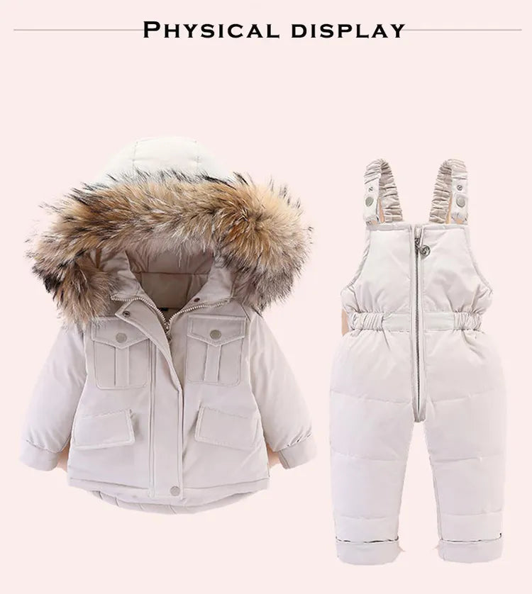 Winterset für Kinder: Daunenjacke + Overall