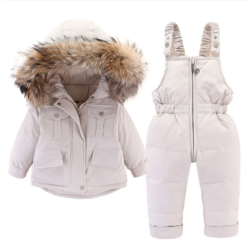 Winterset für Kinder: Daunenjacke + Overall