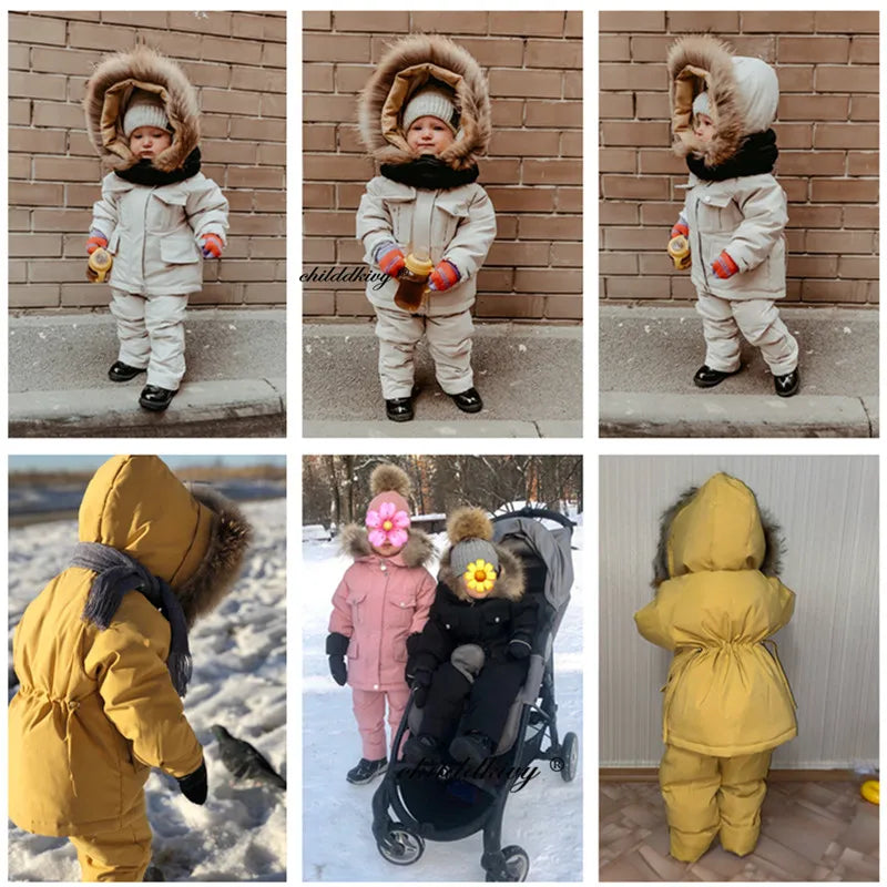 Winterset für Kinder: Daunenjacke + Overall