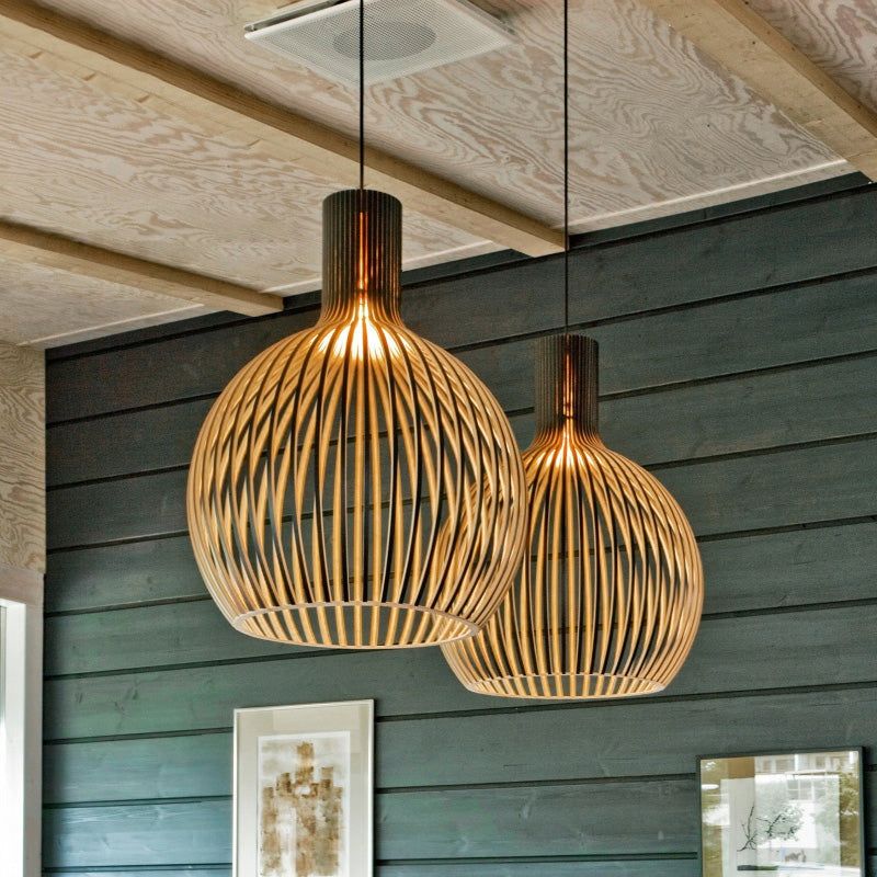 Handgefertigte Holz & Pendelleuchte