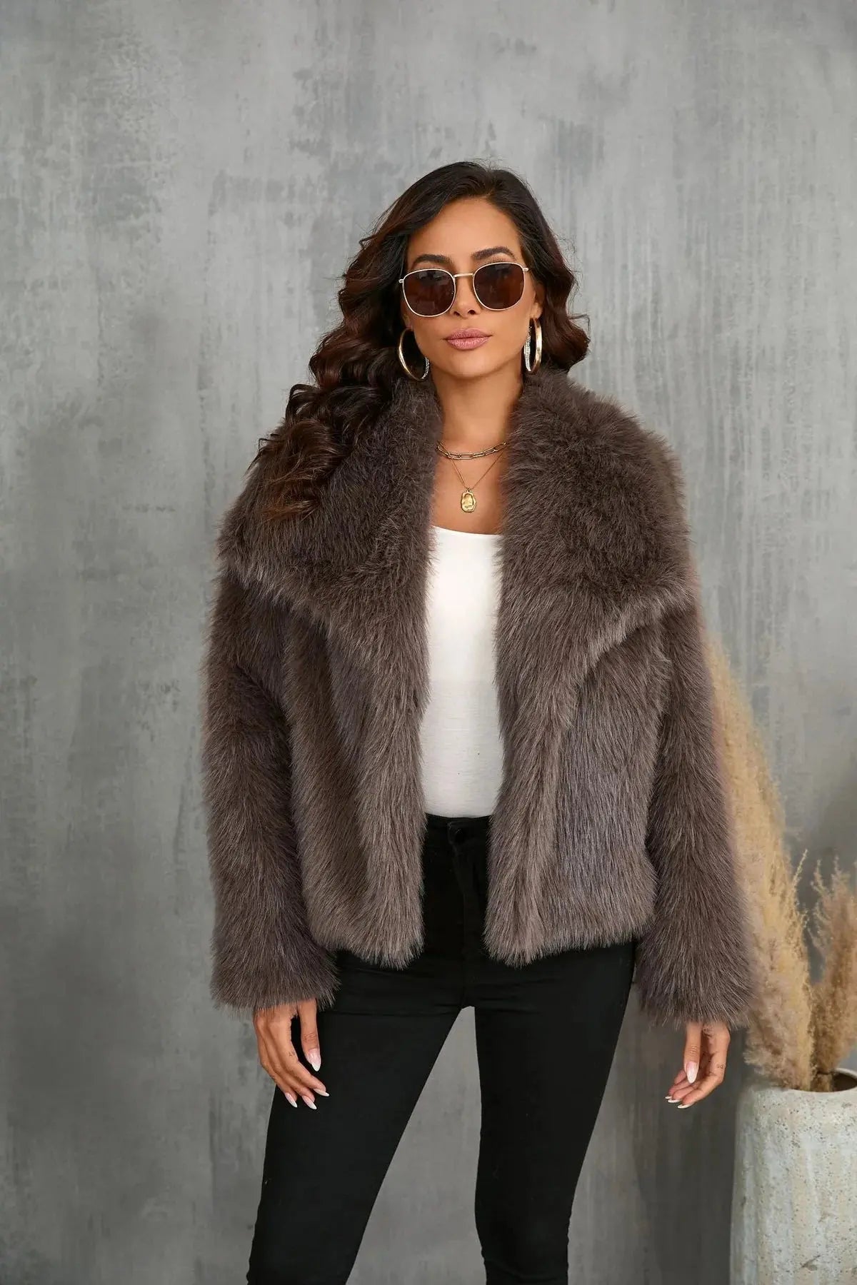Leona Luxe Kunstfell-Jacke