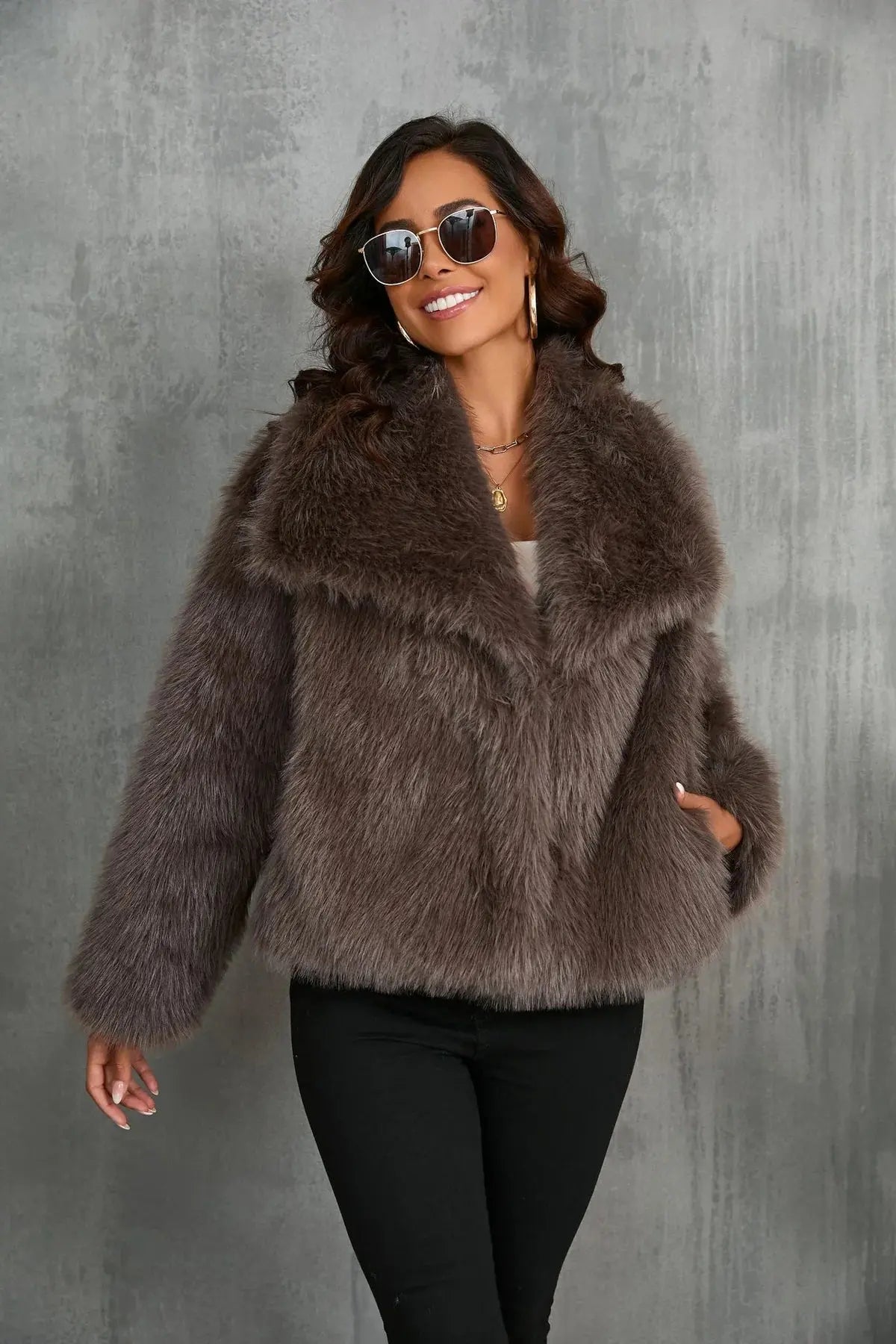 Leona Luxe Kunstfell-Jacke