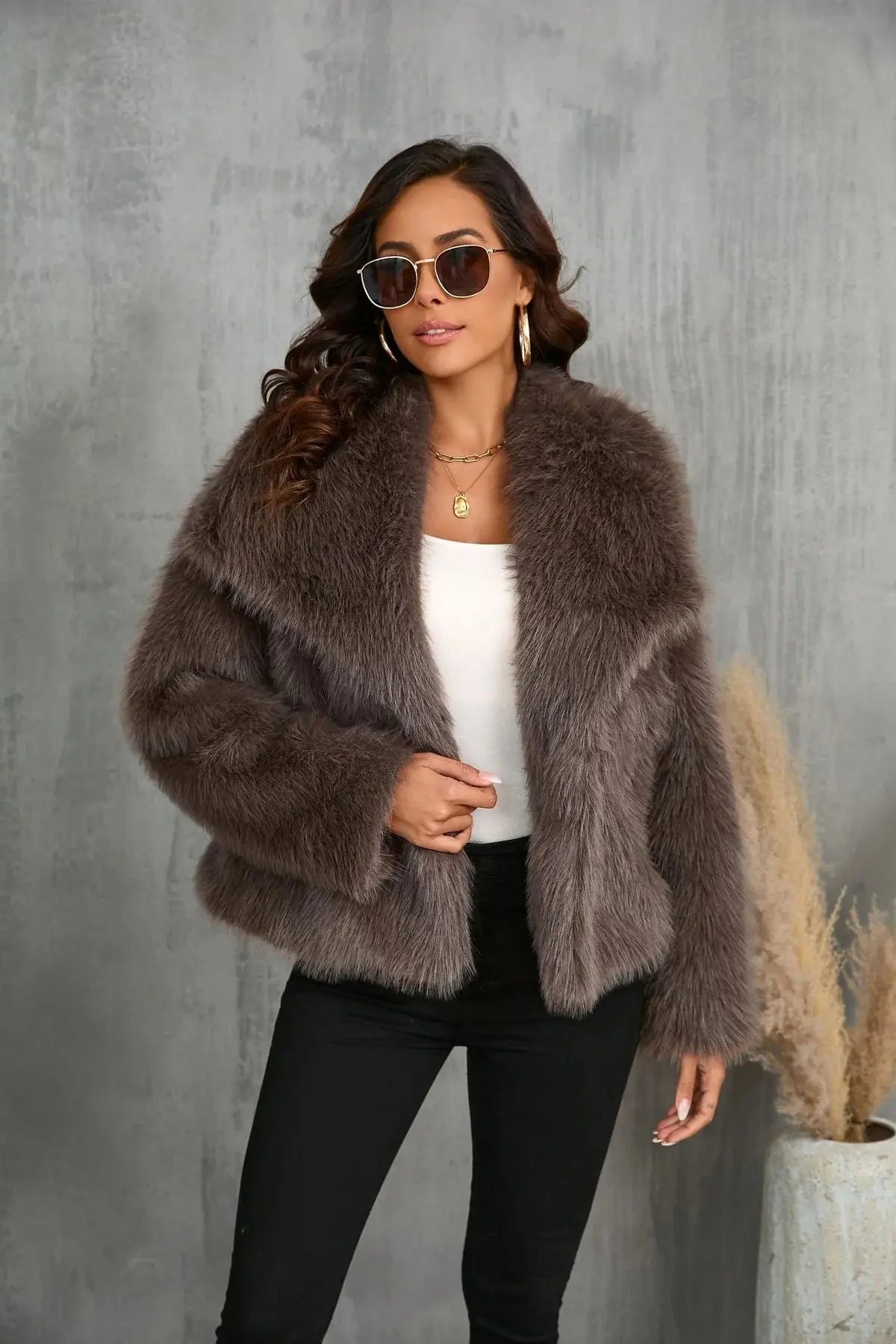 Leona Luxe Kunstfell-Jacke