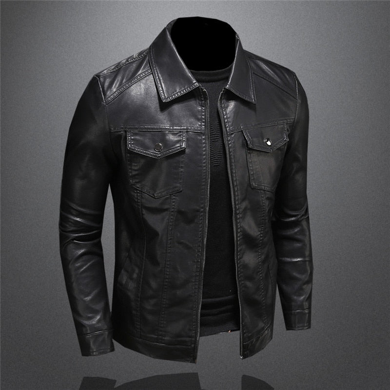 Kowa Leder-Windbreakerjacke für Herren