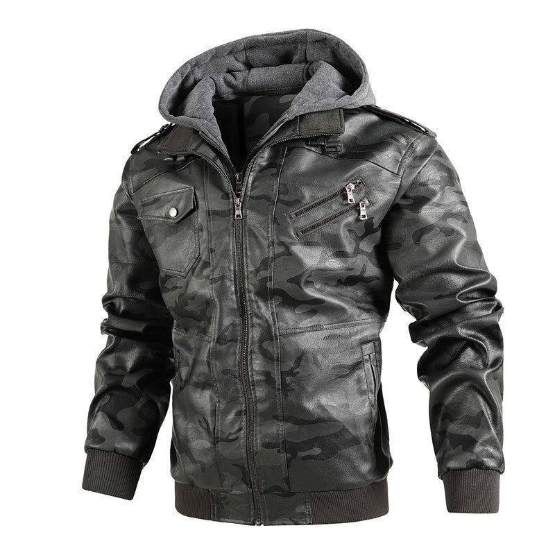Pu Camo Lederjacke