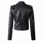 Klassische Damen-Leder-Bikerjacke