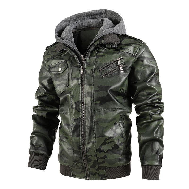 Pu Camo Lederjacke
