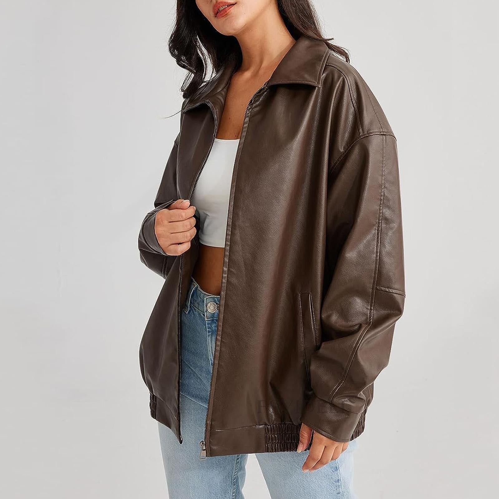 Dana Damen Loose Lederjacke