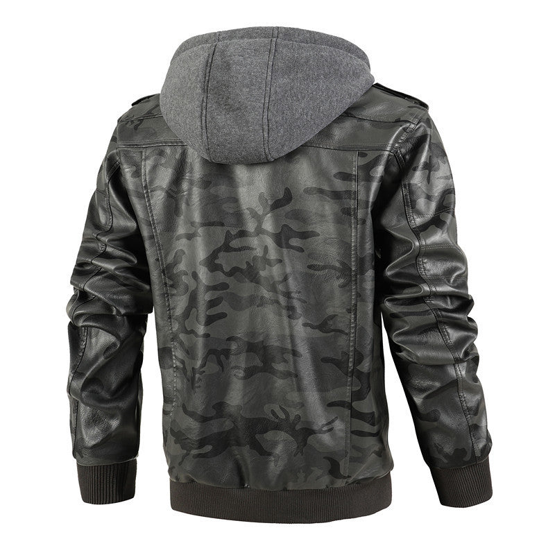 Pu Camo Lederjacke