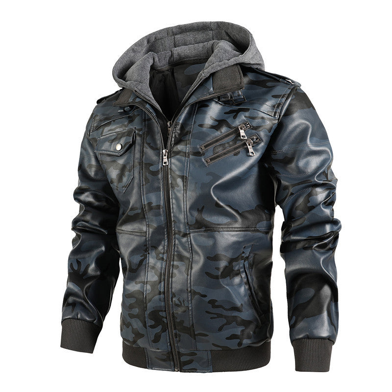 Pu Camo Lederjacke
