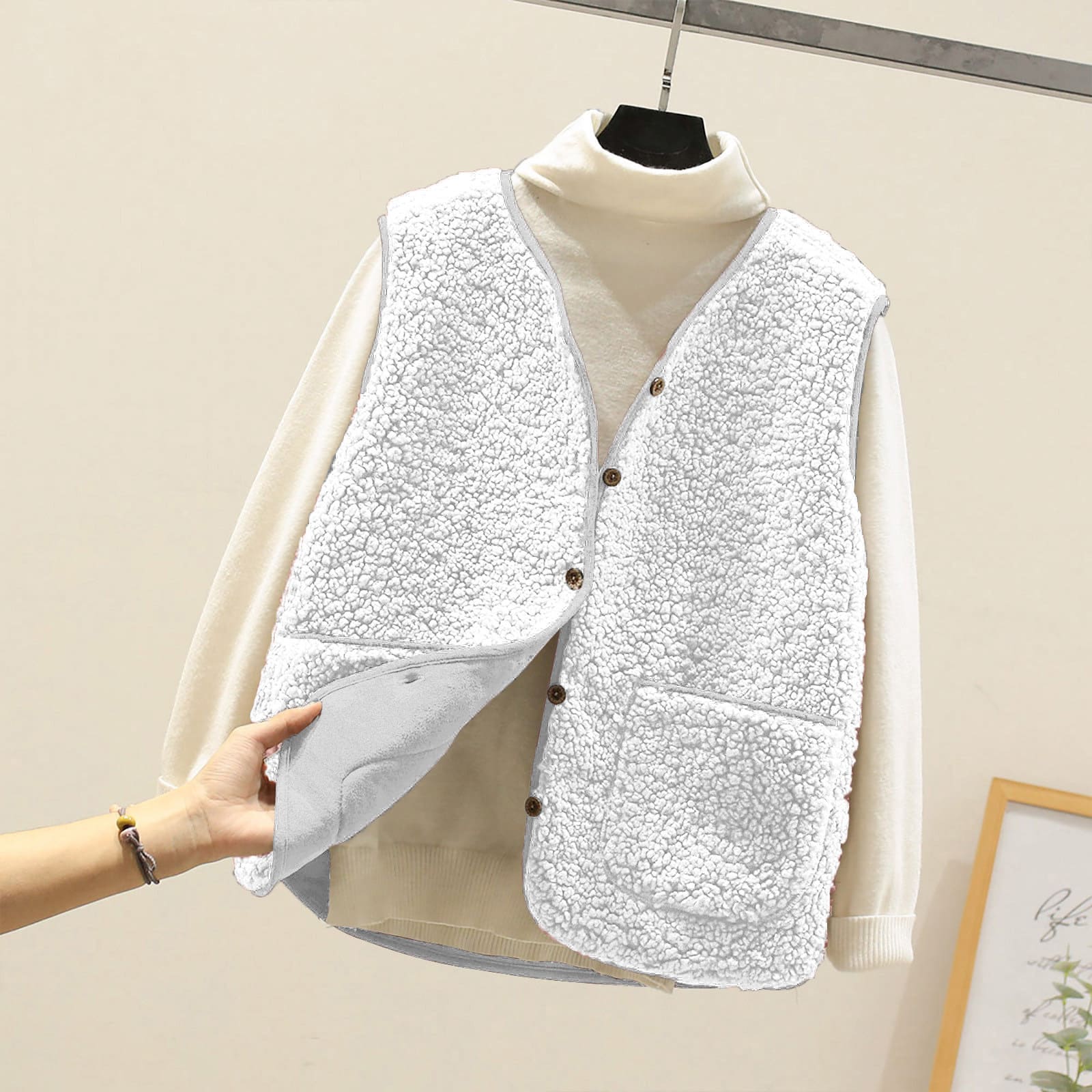 Frauen Teddy kuschelige Fleece Weste