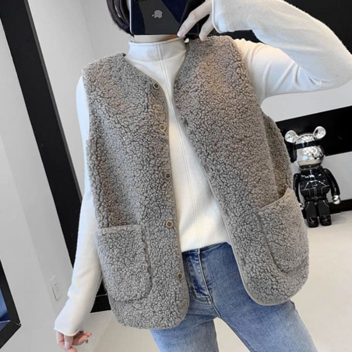Frauen Teddy kuschelige Fleece Weste